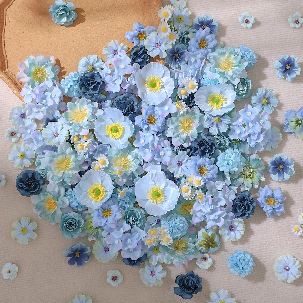20/50 Stück gemischte künstliche Blumen, Seidenrosen, künstliche Blumen für Zuhause, Raumdekoration, Hochzeitsdekoration, Braut, DIY, Basteln, Geschenke, Zubehör – Detail 5