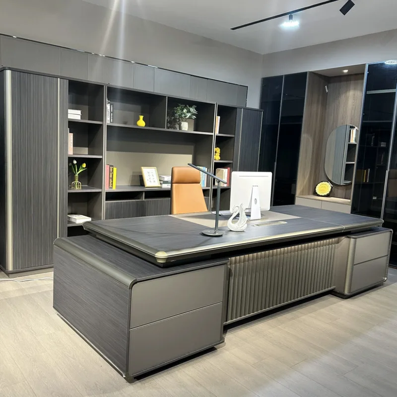 CEO desk E0 Boss Cabinet Combination, Simple And Modern Executive , General Manager'S Office Furniture, Desk