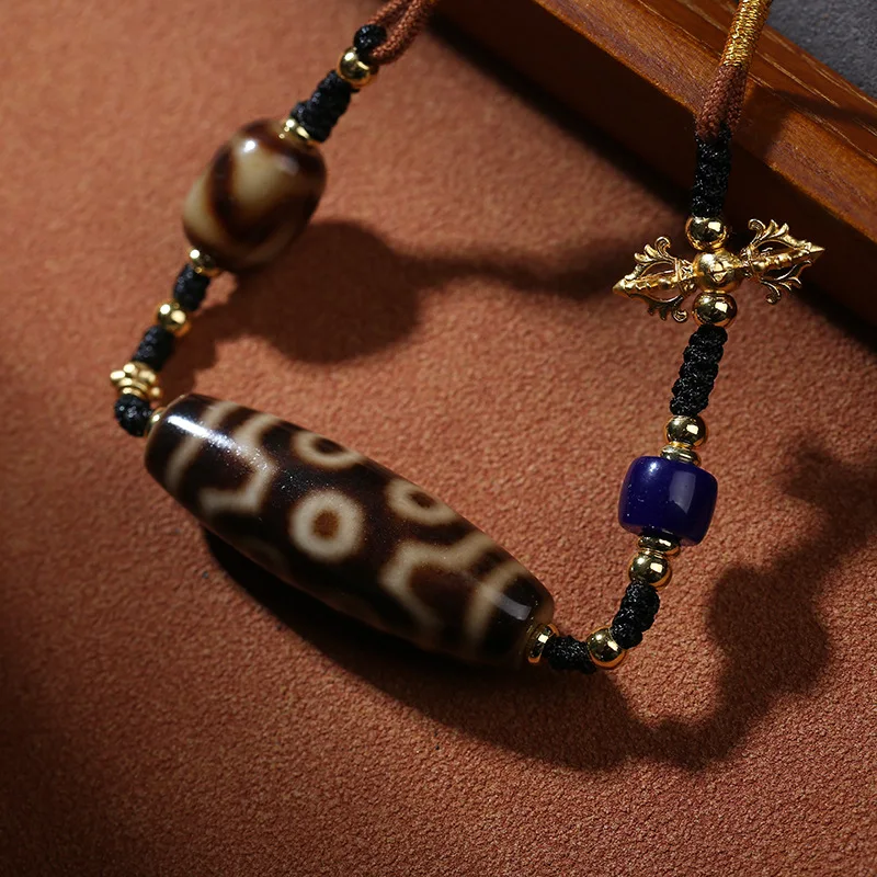 Tibetan Seven Eyes Sky Tibetan style cultural ornaments, hand woven hanging ropes, unisex retro ethnic style accessories