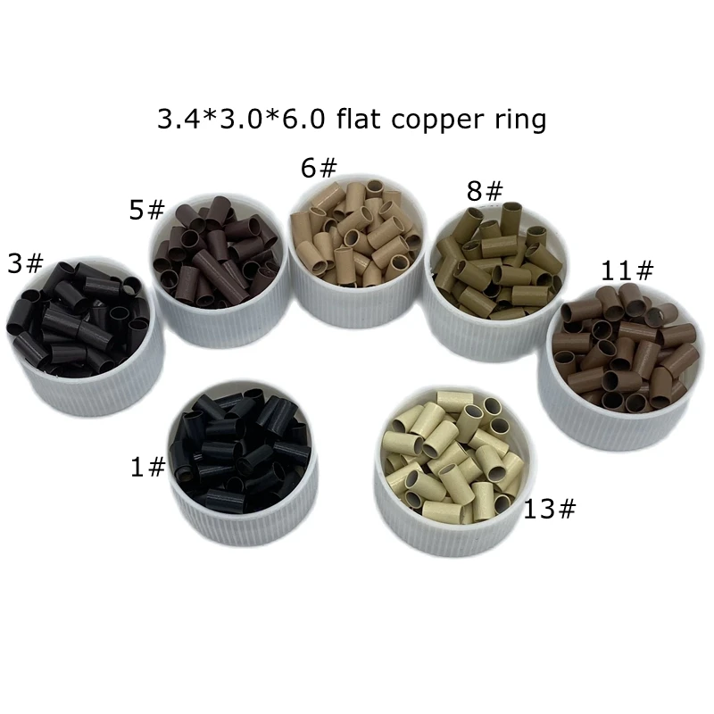 

3000 pcs Flat copper ring 3.4*3.0*6.0 Hair Extension Beads hair accessories Micro ring