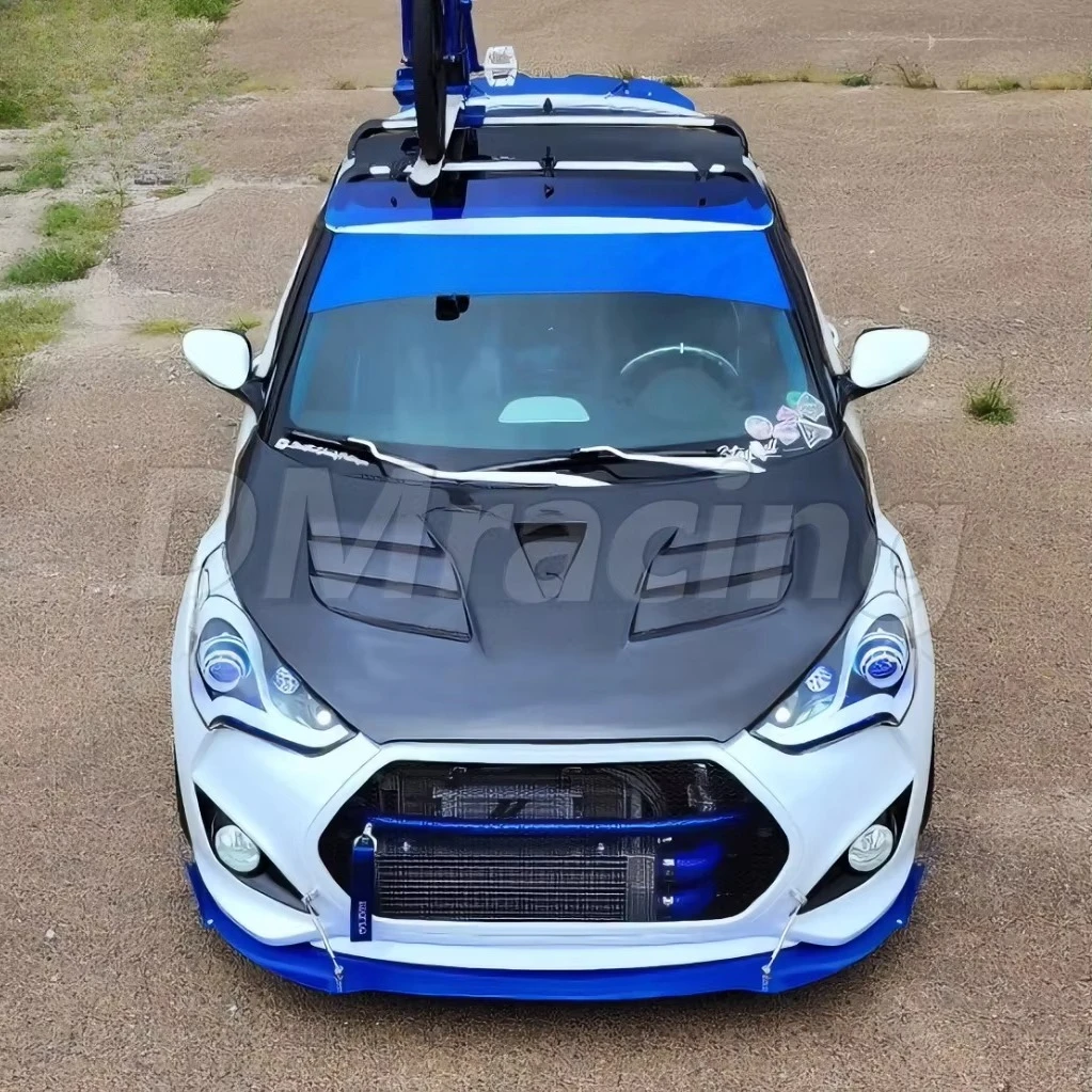 For Hyundai Veloster 2011-2018 Variety of Vrs Style Honey Carbon Fiber Ventilated Hood