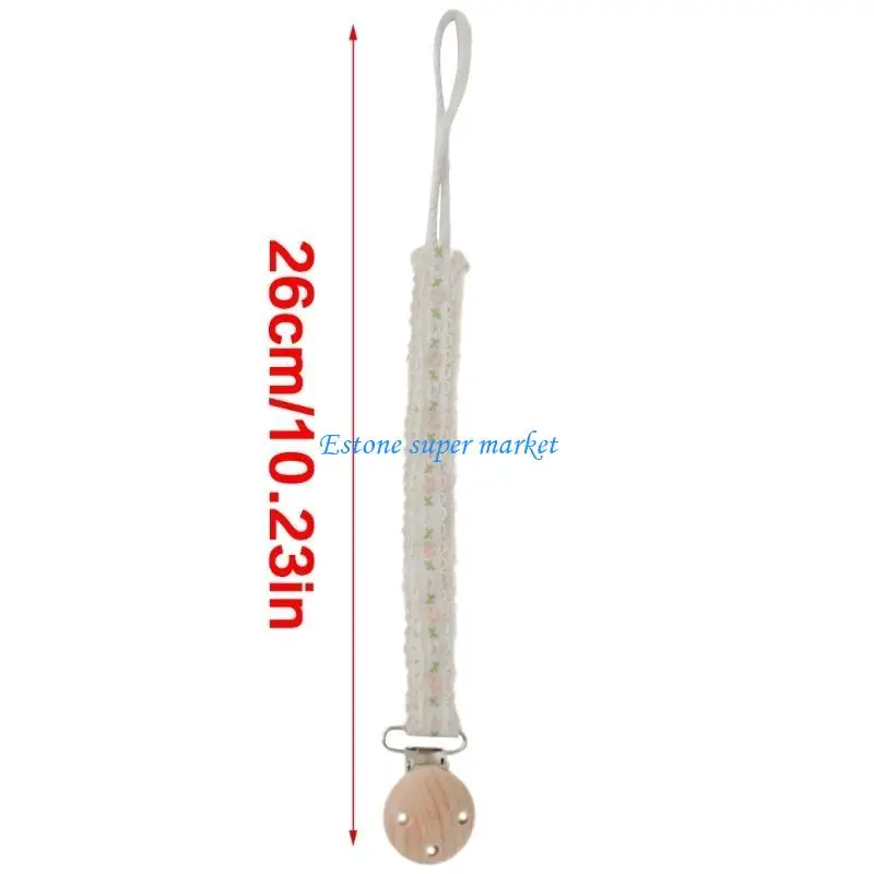 Clip para chupete bebé artesanal 090B, soporte seguro para chupete infantil 260mm para niños y niñas