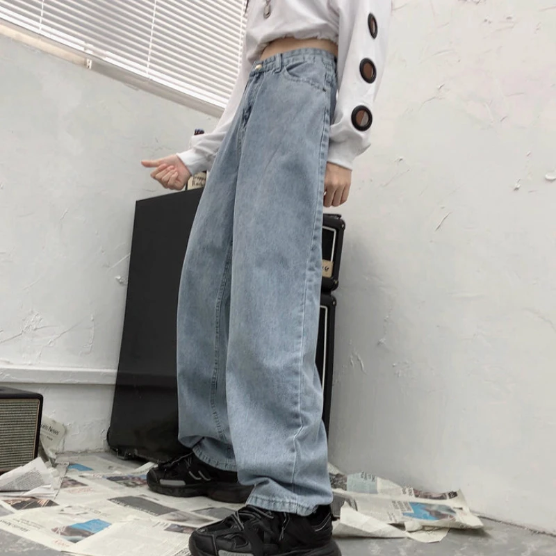 

Джинсы женские весенние однотонные простые повседневные шикарные джинсы для отдыха с высокой талией свободные пары новые мягкие повседневные джинсовые универсальные джинсы в стиле хип-хоп