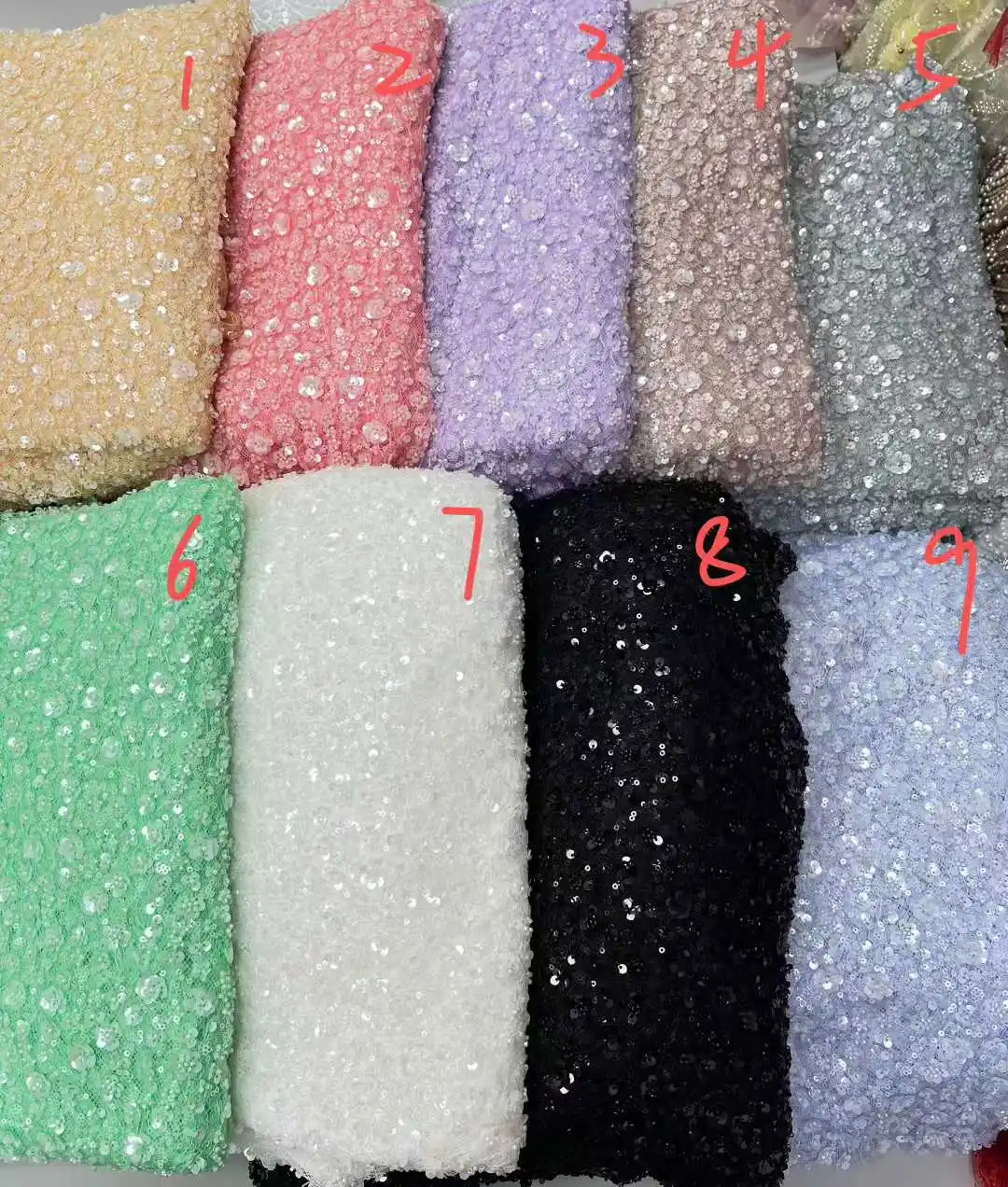 Tissu africain en dentelle de luxe, maille française perlée verte, nouveaux tissus africains à paillettes, Tulle, pour coudre une robe, vente en gros