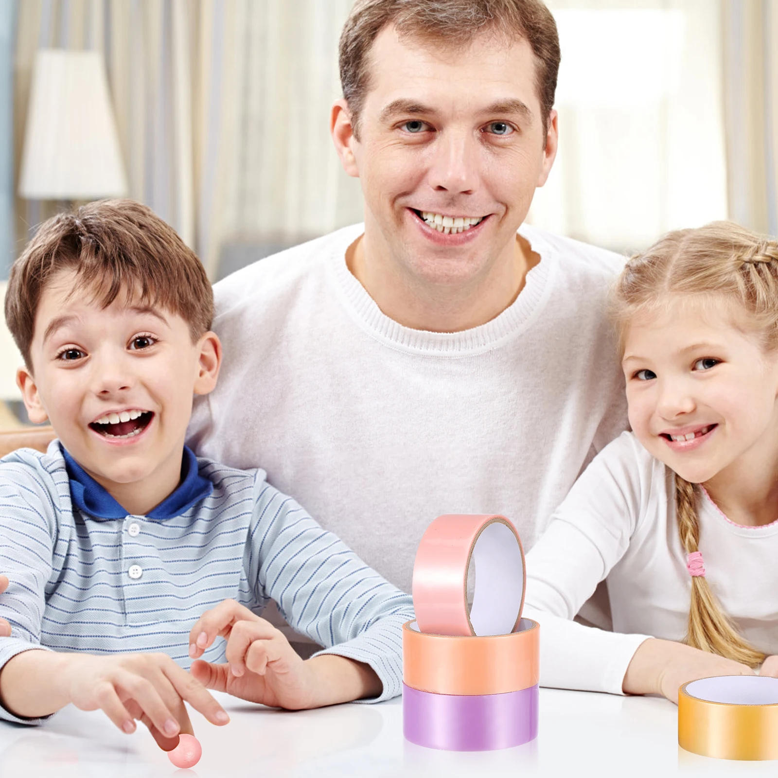 

6 Rolls Colorful Ball Tape Adhesive Colorful Diy Sticky Craft Colored Sticky Adhesive Tapes Tapes Supplies