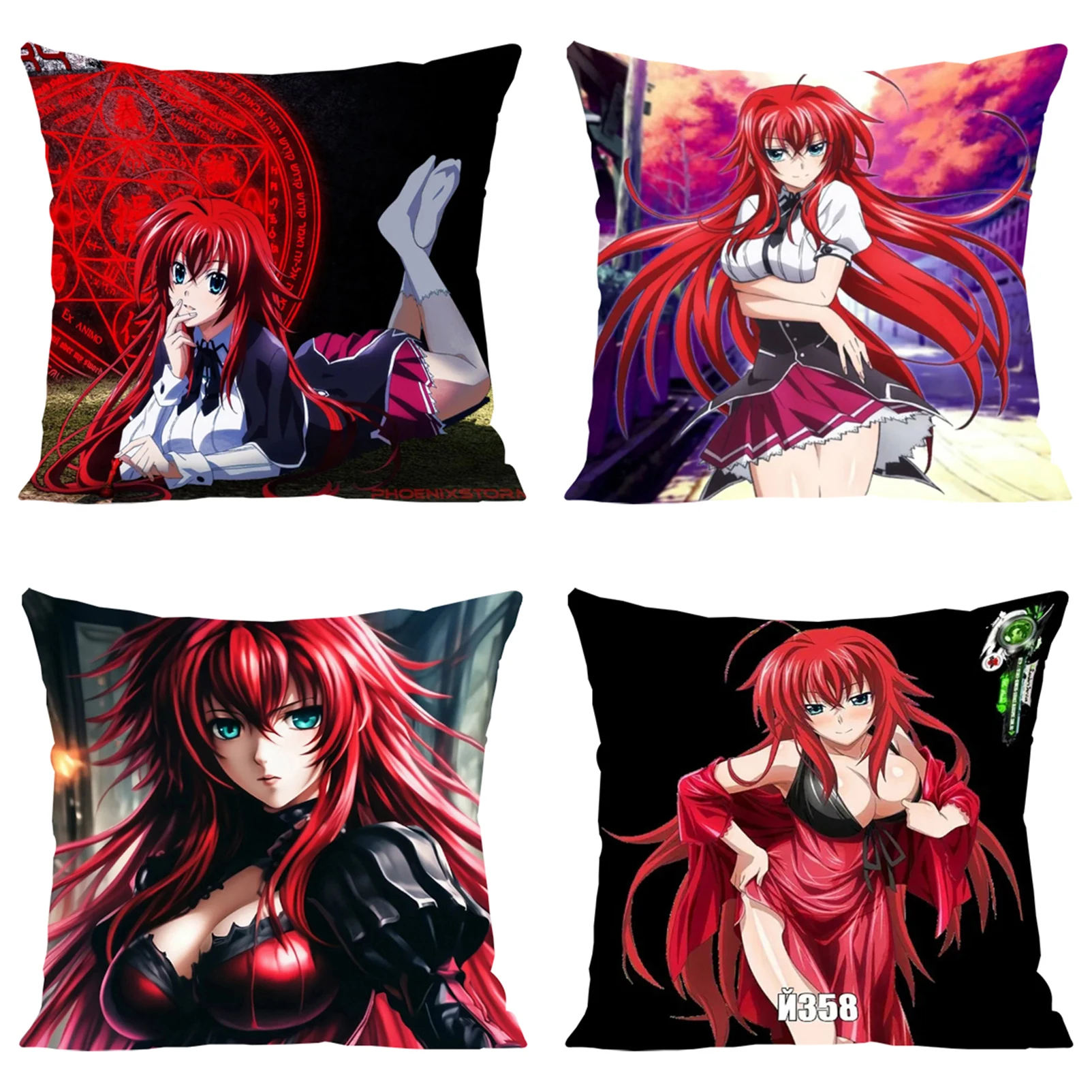 H-High School DxD Rias Gremory Pillowcase 45*45 Bed Pillowcases Home Decoration Decorative Pillow Cover for Living Room Cushions