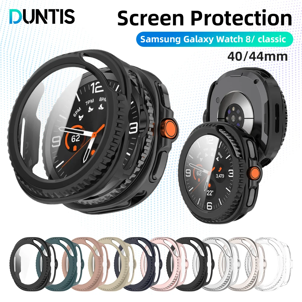 

Glass+Case For Samsung Galaxy watch 8 40mm 44mm/Classic Hard Bumper Built-in Ultra-HD Tempered Glass Protector Cover Accessories