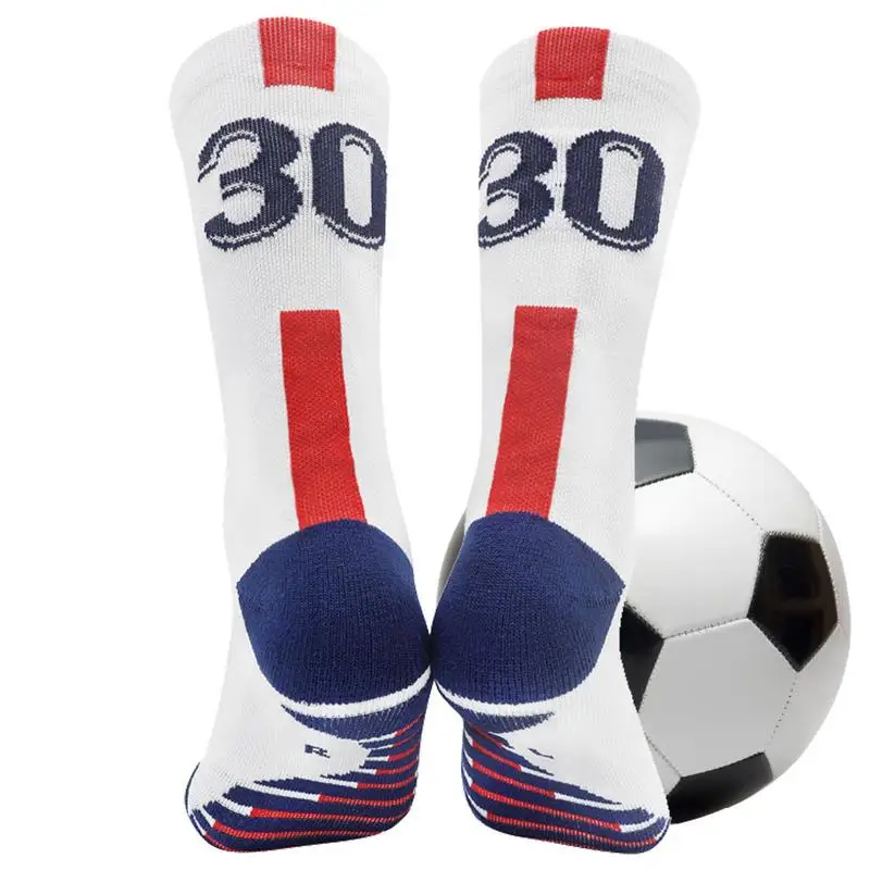 Number Football Socks Non-Slip Towel Bottom Tube Soccer Socks Paris Number High-Quality Adult Football Outdoor Jog Running