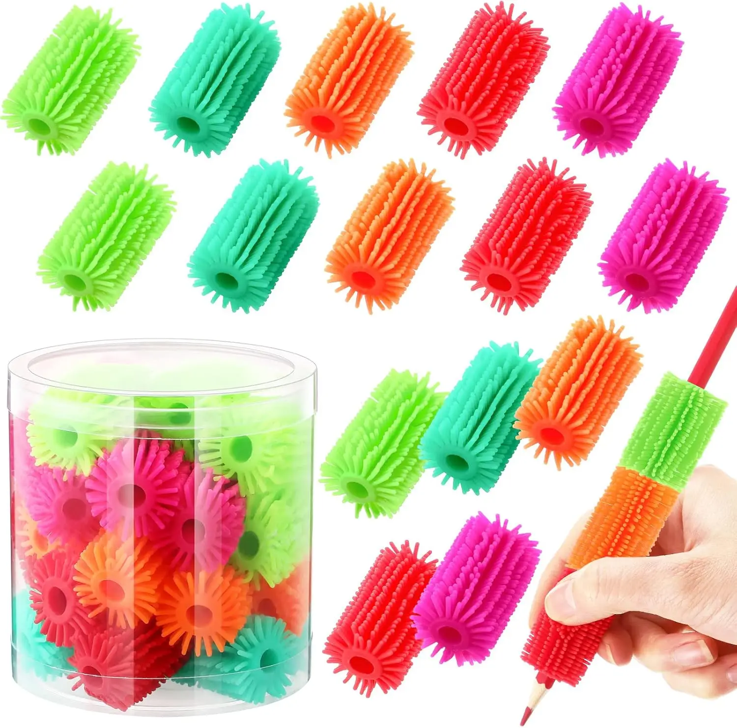 

25 Pcs Squishy Pencil Grips Soft Cushioned for Kids Adults Handwriting Aid Reusable