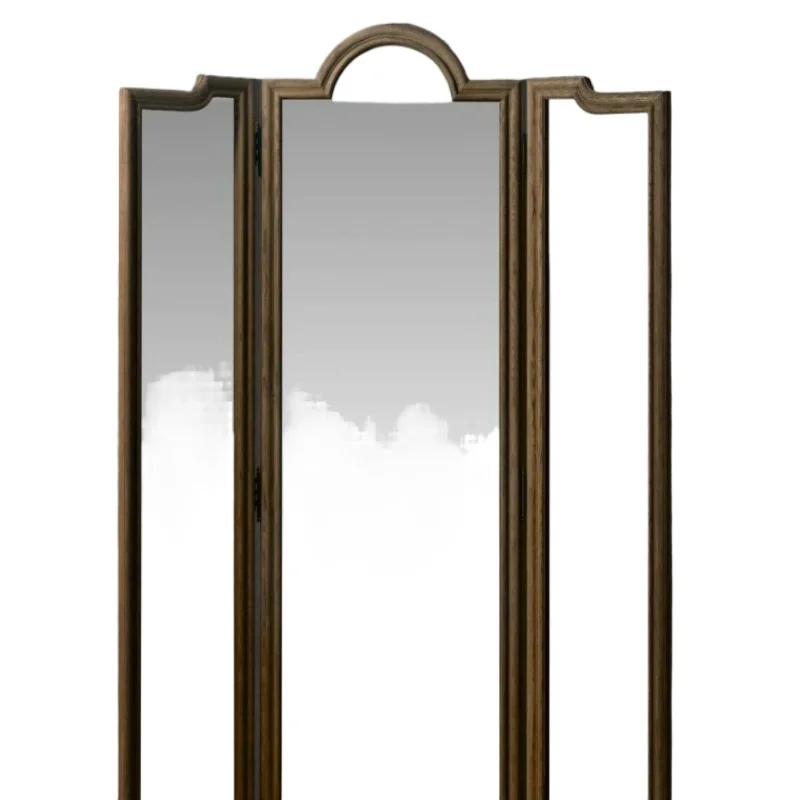 

American solid wood bedroom folding full-body mirror furniture modern log clothing store special full-body mirror slimming