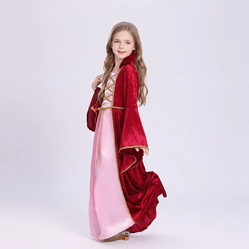 할로윈 의상 유럽 중세 빈티지 코트 볼 뱀파이어 의상 여왕 공주 마녀 쇼