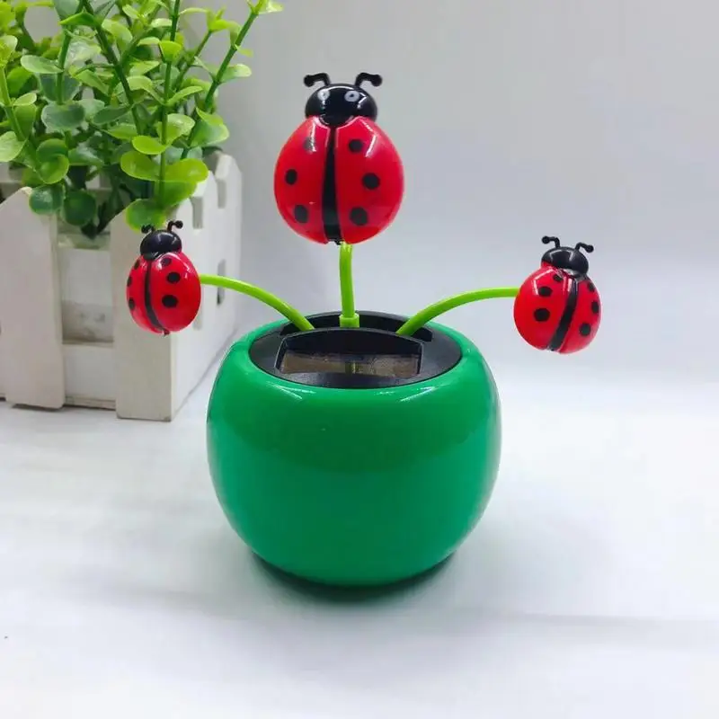 ​Dancing Solar Sunflower Bee Toy Auto Decor Flower P​ot With Light Car Interior Ornament For Vehicle Dashboard Accessories