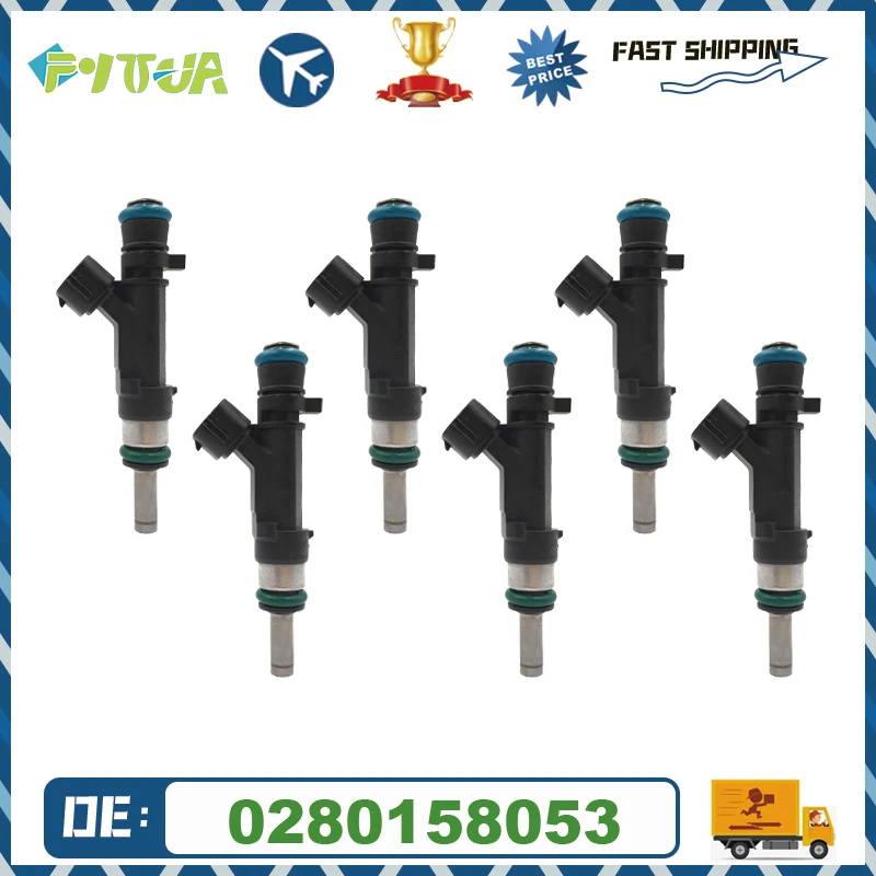 

6pcs Fuel injector 0280158053 For Audi A6 C6 2004-2008 2.4L 130kw New Arrival High Quality