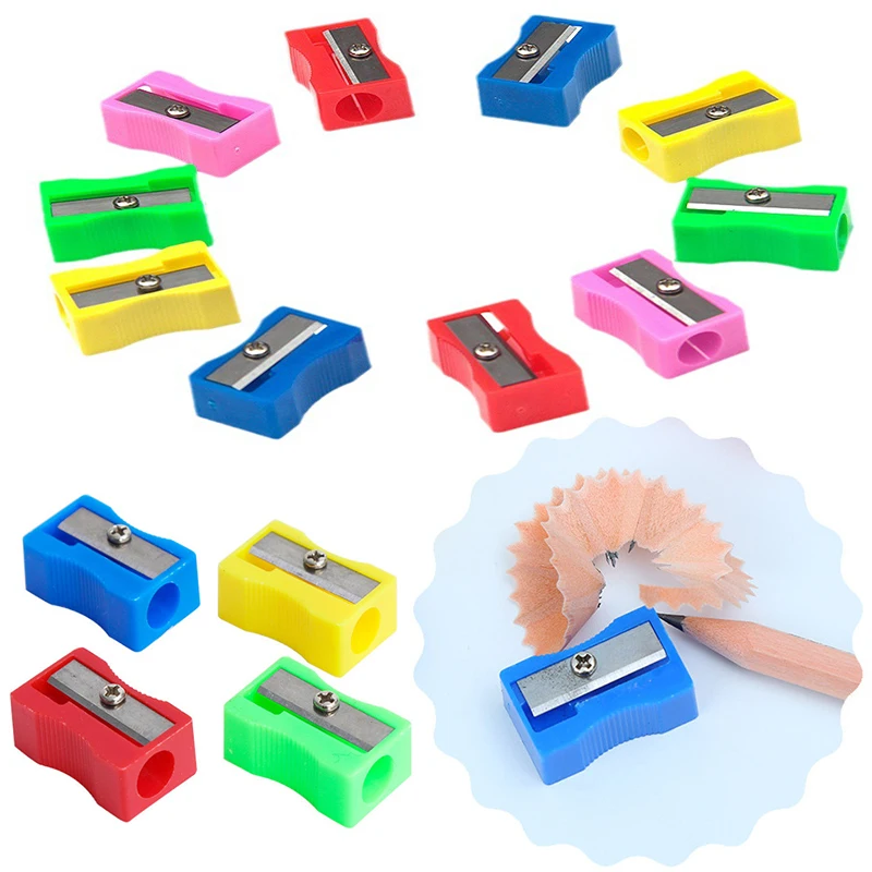 Random Mix Color Pencil Sharpener 5PCS/Pack Assorted Plastic Single Hole Manual Pencil Sharpeners School Stationery Supplies ZYF