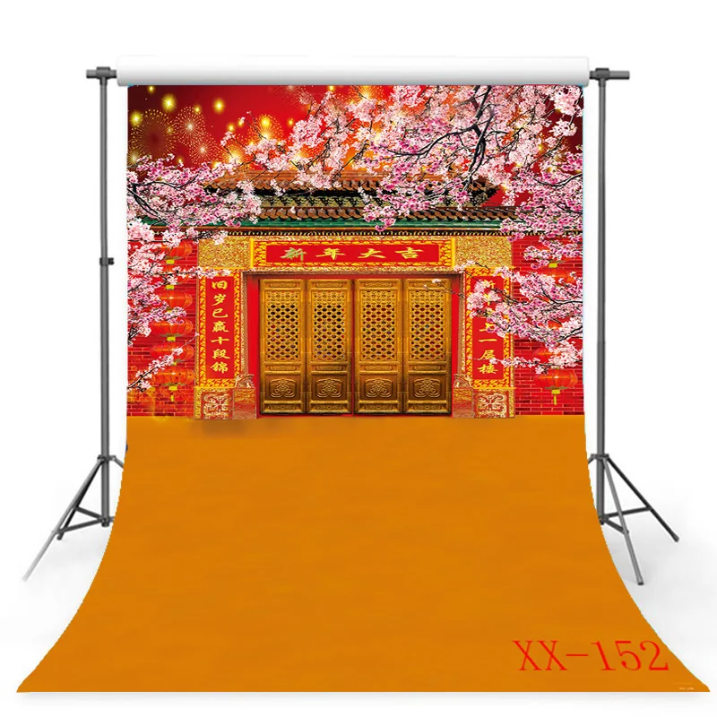 

SHUOZHIKE Chinese Style Joyous Opening Door Family Portraits Scenery Wedding Spring Festival Photo Background Props YX-22