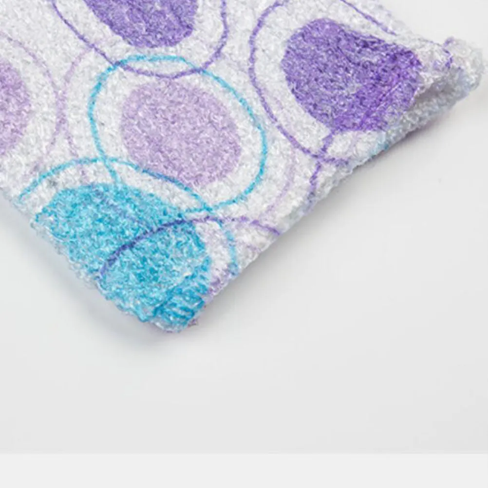 1Pair Nylon Five Finger Exfoliating Bath Gloves for Deep Cleansing Back Body Skin Scrub Smooth Radiant Shower Use Printed Design