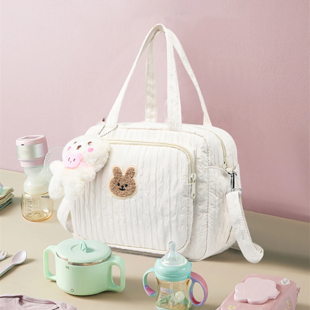 

Mommy Stroller Nappy Bag Portable Cute Cartoon Multi-function Large Capacity Baby Diaper Bags with Pendant Nylon Mom Travel Tote