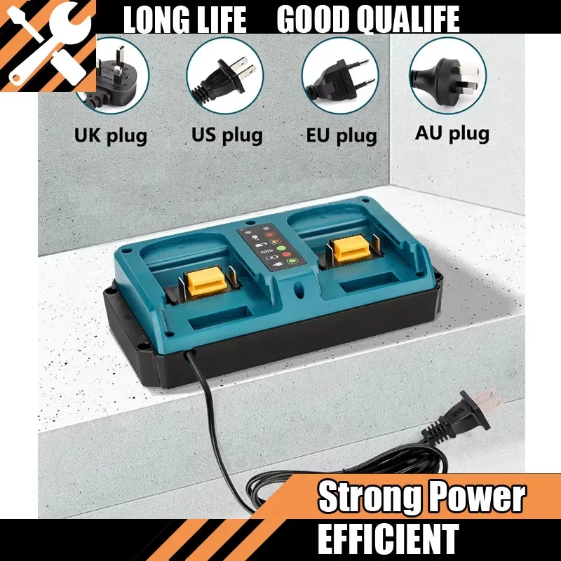 

For Makita 18V Double Charger EU/US Plug Replacement For Makita 18V Li-ion Rechargeable For BL1815 BL1820 BL1830 Fast Charger
