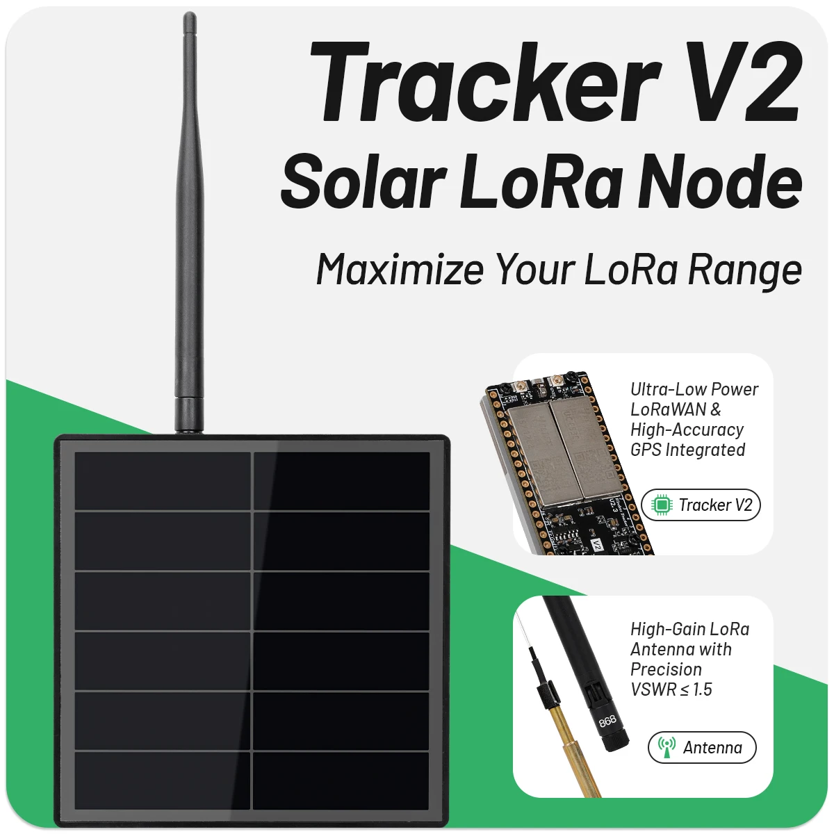 Heltec Solar Node Repeater with 868Mhz Wireless Tracker V2 GPS SX1262 LoRa Module WiFi LoRa BLE Support Meshcore/Meshtastic