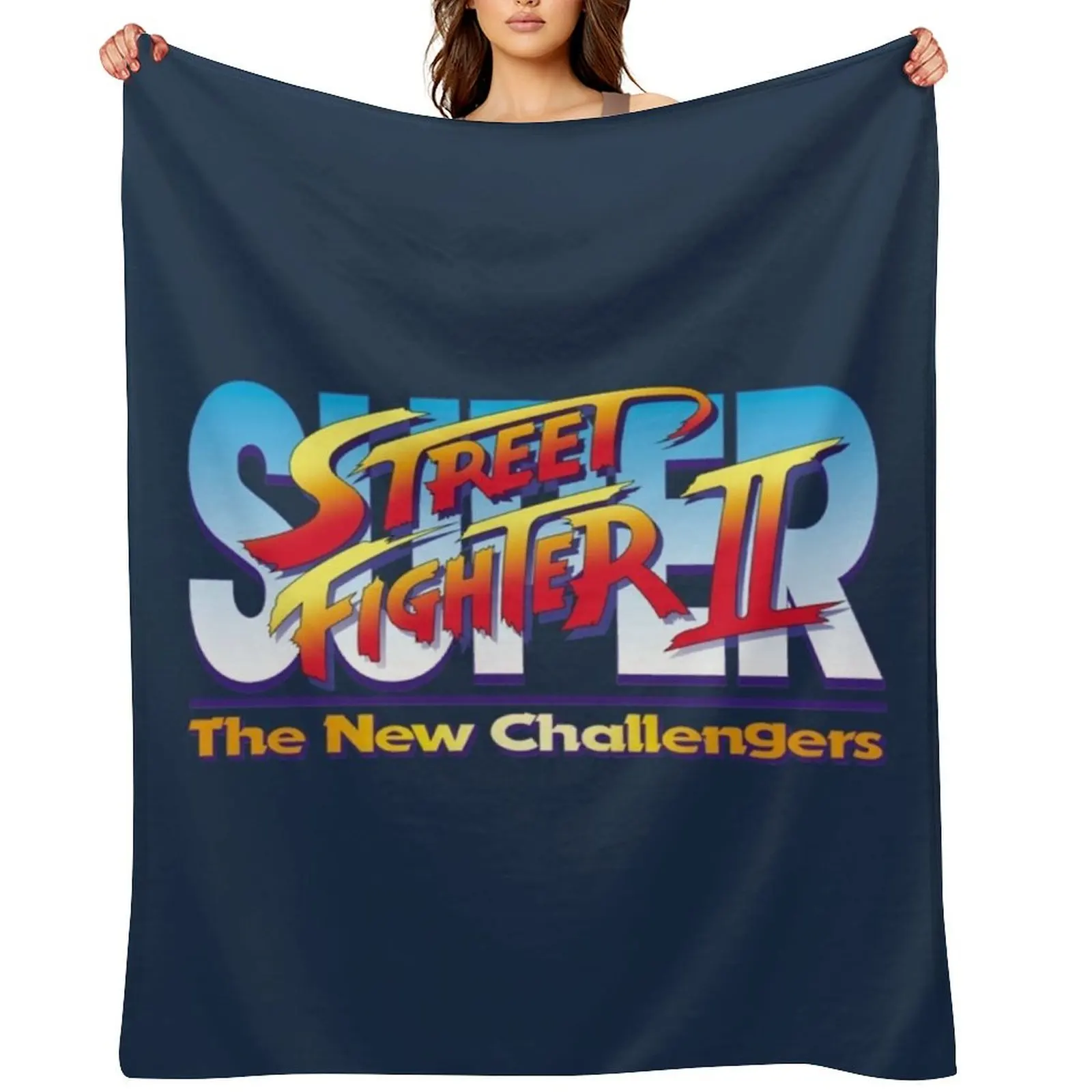 

Super Street Fighter II Vintage Video Game Logo Throw Blanket Decorative Sofas Hairys for sofa Personalized Gift Blankets