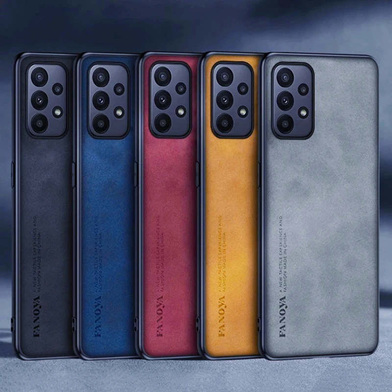 حافظة جلدية لهاتف سامسونج جالاكسي A32 4G A52 A52S A72 5G غطاء خلفي من السيليكون غير اللامع مقاوم للصدمات حافظة هاتف حماية كاملة