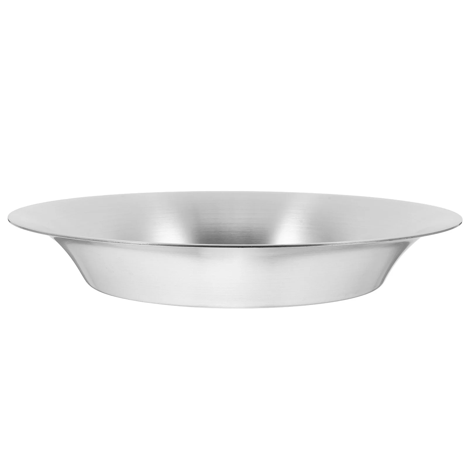 

1pc Stainless Steel Deep Plate 24Cm Wide Rim Serving Dish For Salad Pasta Rice Soup Heavy Duty Kitchen Bowls Dishwasher Safe