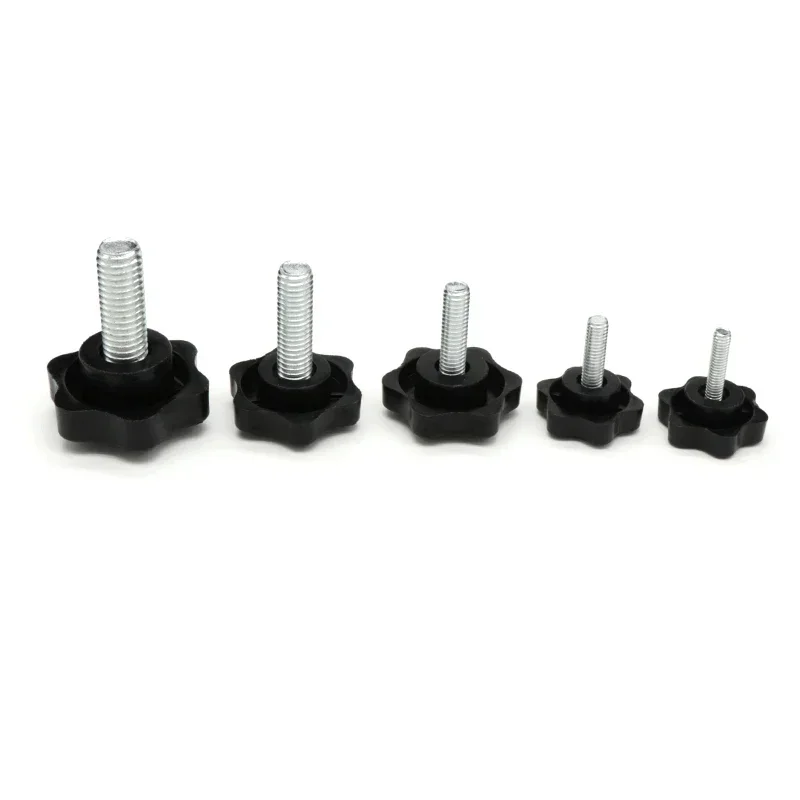 5/10pcs M4 M5 M6 M8 M10 M12  Hand Knob Screws Bolt Plastic Star Shape Head Thread Clamping Thumb Handle Machine Screw