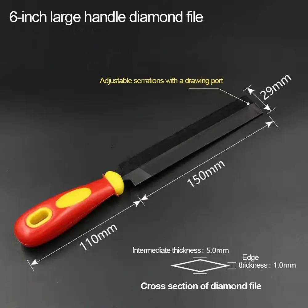 1Pcs 6/8inches Diamond-Shaped Files Saw Files Hand Saw For Sharpening Straightening Wood Carving Metal Glass Grinding Tool