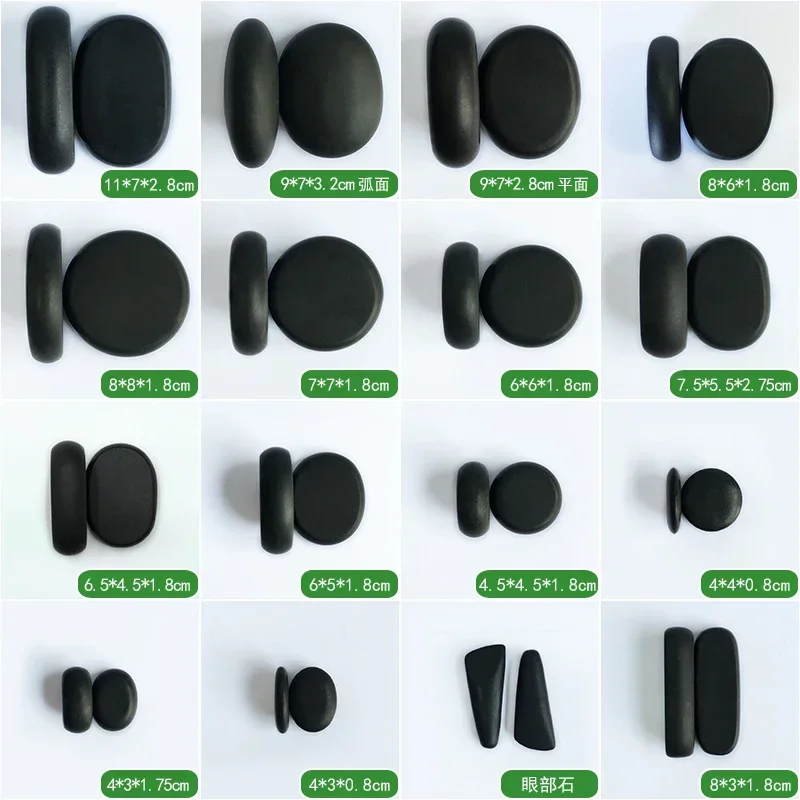 7x11cm 9x7cm 8x8cm Hot Stone Massage lava Stones Natural Energy Massage Spa Stones Set Rock Basalt Wholesale Body Health Care