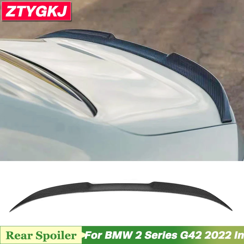 VS Styles Dry Carbon Fiber Rear Spoiler Trunk Wing Trim For BMW 2 Series G42 Tuning 2022 In