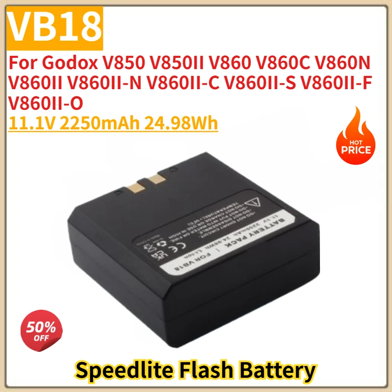 

VB18 High Quality Speedlite Flash Battery 11.1V 2250mAh for Godox V860 V860C V850 V850II V860N V860II V860II-N V860II-C