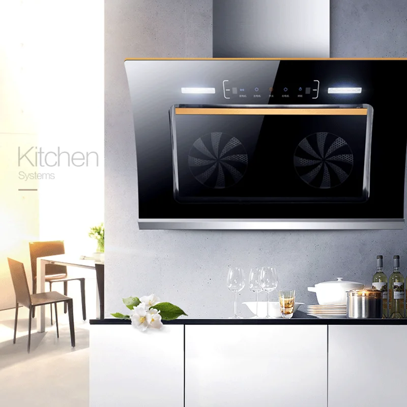 Kitchen Extractor Hood Range Hood Automatic Cleaning Top&side Suction Bodily Sensation Smart Hoods Kitchen