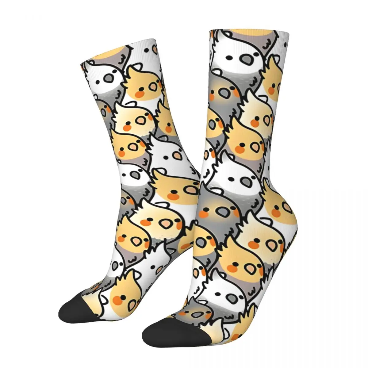 Vintage Chubby Cockatiel Party Men's compression Socks Unisex Harajuku Pattern Printed Novelty Crew Sock