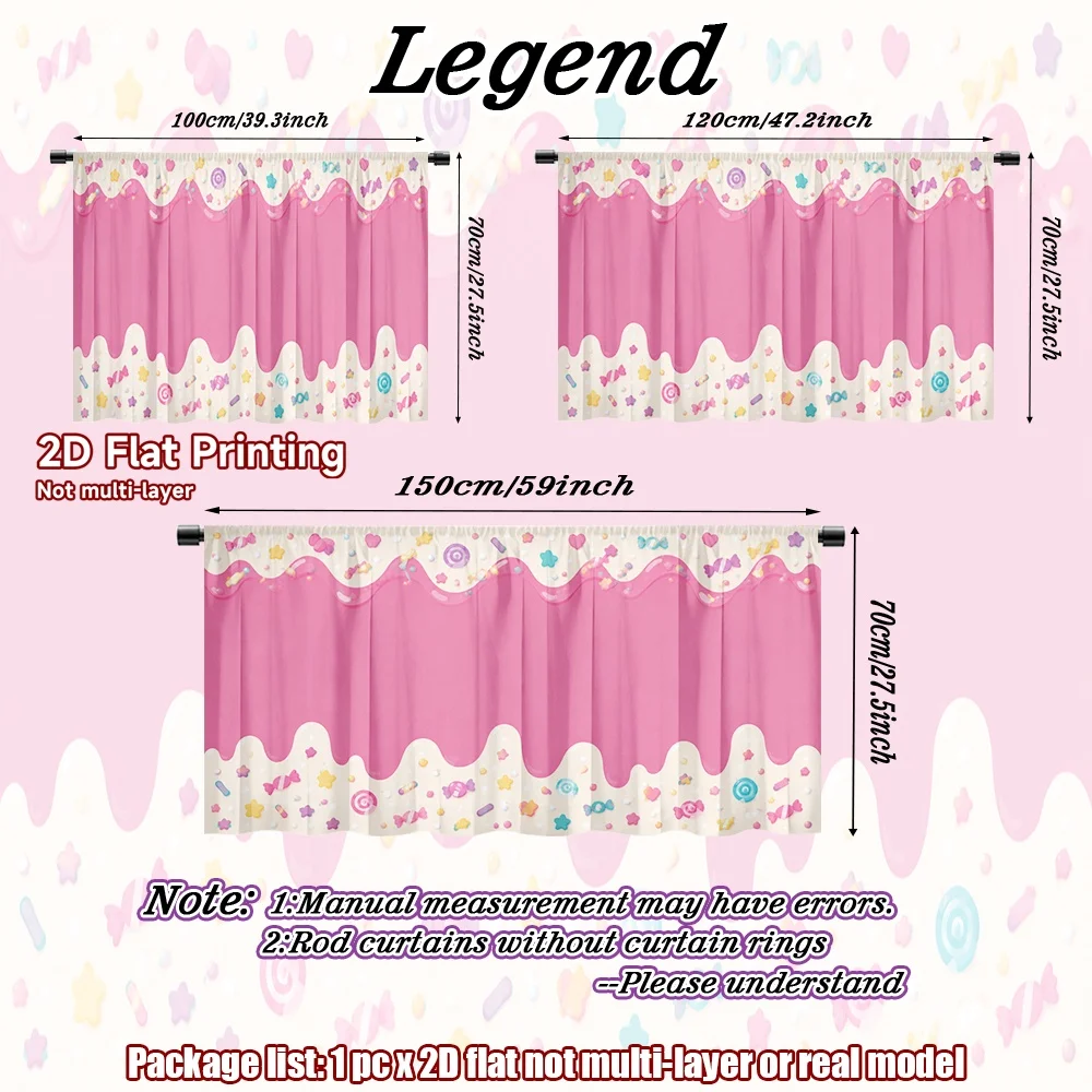 2D flat 1pc Modern minimalist shelf curtains Birthday Cake Drizzle Digital printing Minimalist partition curtains, cabinet