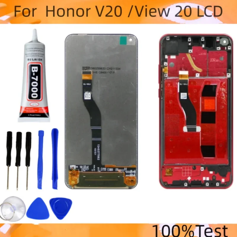 6.4'' LCD For Honor V20 View 20 LCD Display Touch Screen Digitizer PCT-L29 For Honor View 20 LCD Replacement