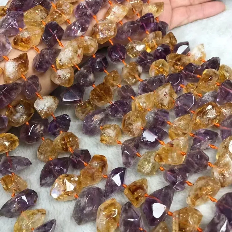 Ametrine Nuggets Faceted barouqe 18-25mm nature  for DIY making jewelry necklace 38cm FPPJ wholesale 1string loose beads