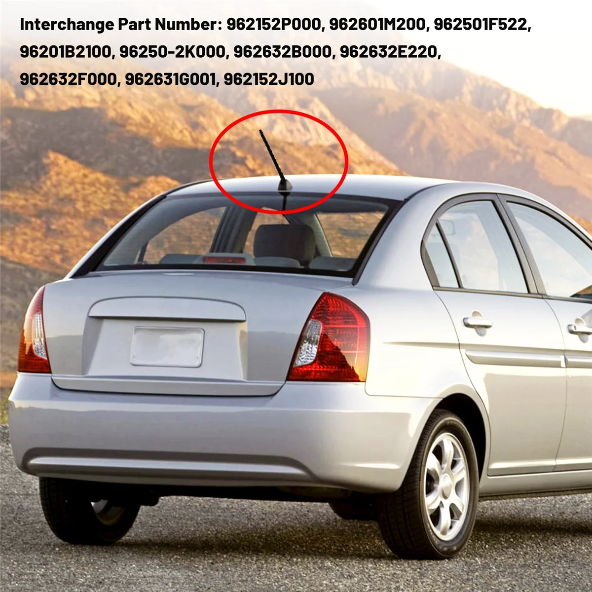 Poste de antena de techo AM / FM para Hyundai Accent para Elantra Tucson Santa Fe Kia Forte Rio Soul Sorento Sportage 2000-2017 Nuevo—L49A