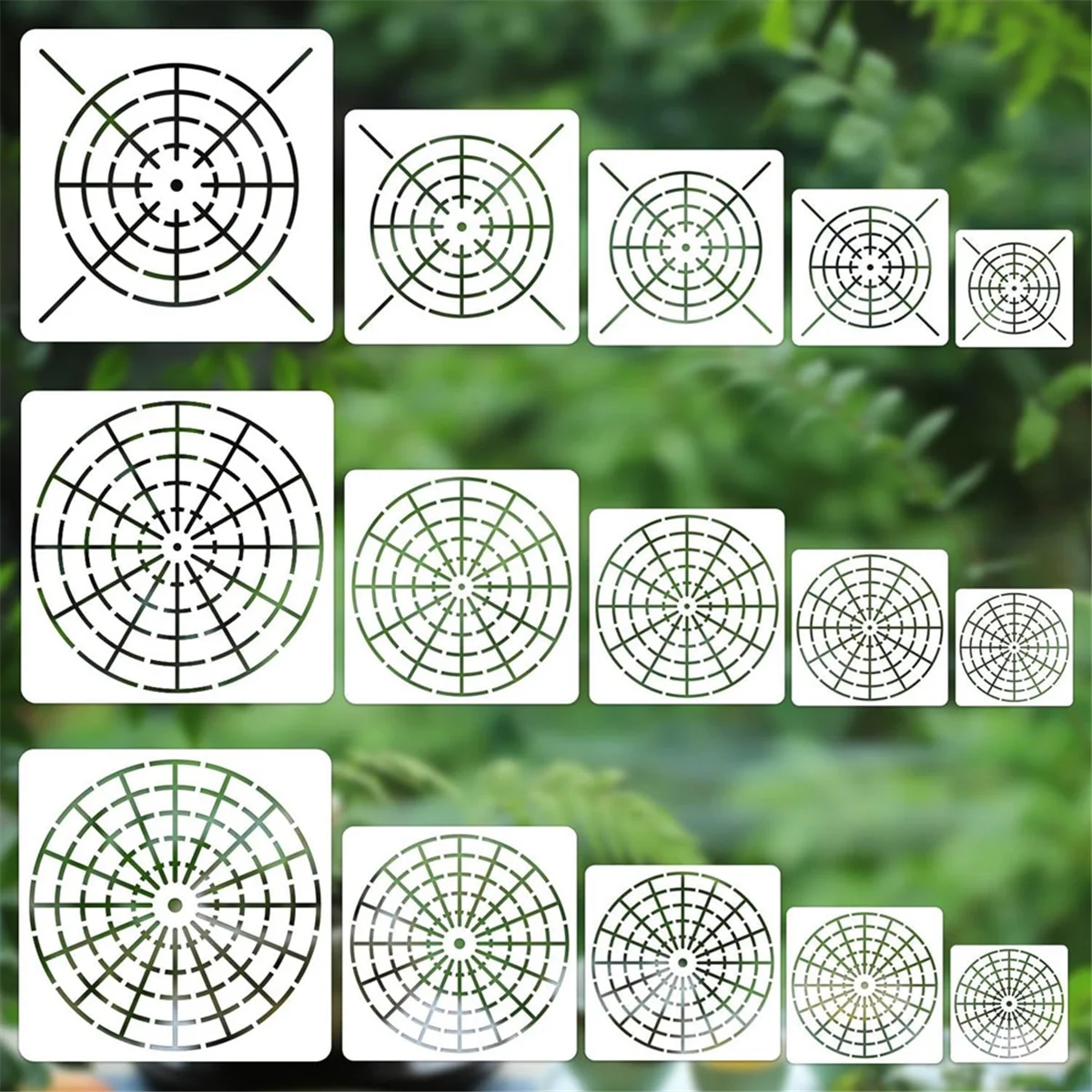 Juego de plantillas de herramientas de pintura de puntos de Mandala de 15 piezas, plantilla de plantilla de Mandala reutilizable para pintura DIY de lienzo de madera de roca