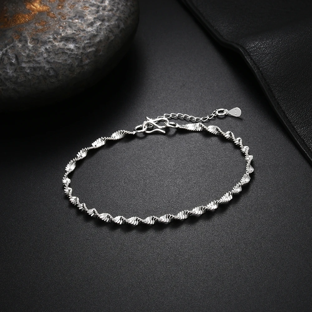 

Factory Direct New 925 Sterling Silver Geometry Twisted Chain Bracelet For Women Men Fashion Wedding Christmas Gift Fine Jewelry