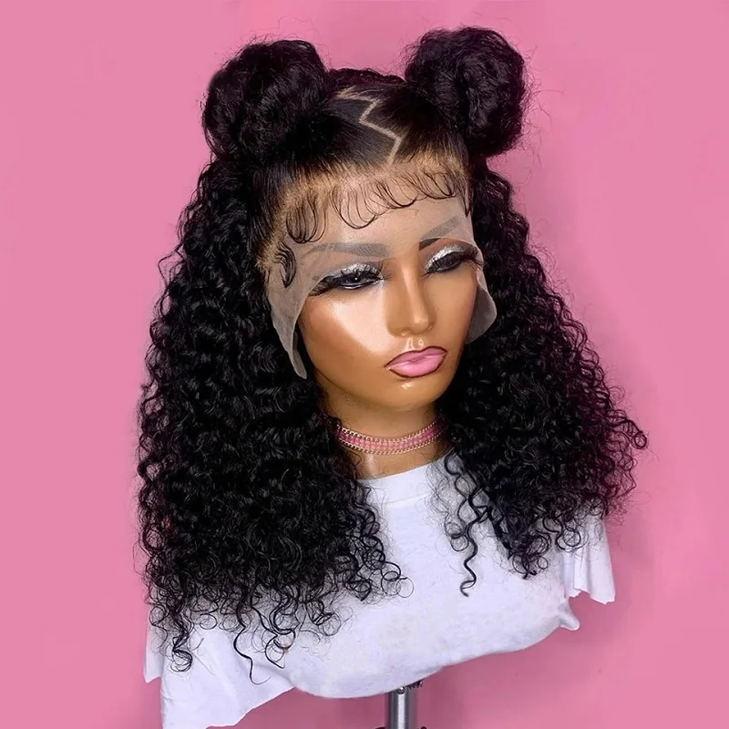 ジェリー・カーリーウィッグ 14インチ ボブウィッグ 人毛 4x4クロージャーレースウィッグ 密度200% 生え際処理済み ショートボブウィッグ 女性用