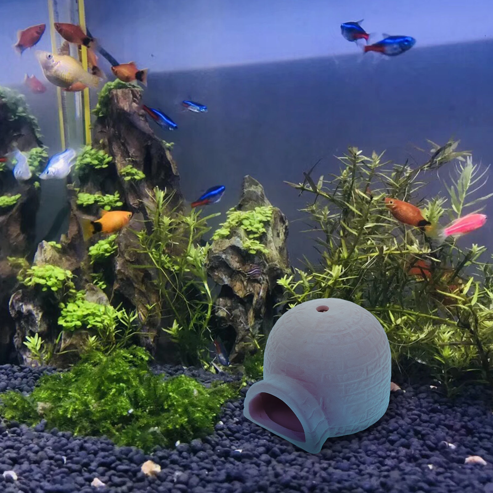 

2Pcs Shrimp Hiding Pot Aquarium Hideaway Decor Fish Breeding Shelter Fish Tank Ornament Natural Color Landscaping