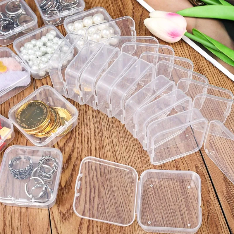 Craft Box for DIY Nail Art Transparent Jewelry Bead Storage Boxes with Multi-Compartment Organizer Dustproof Stackable Design