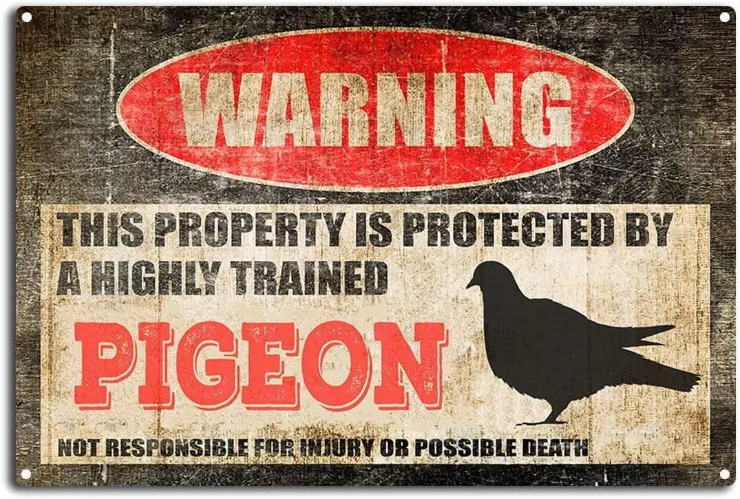 u1، علامة القصدير العتيقة، تحذير هذه الممتلكات محمية بحمام مدرب عالي، علامة تحذير خارجية مضحكة من الألومنيوم، للمنزل R