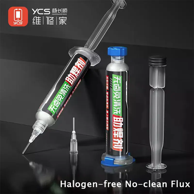 YCS 10CC Halogen-free and Self-cleaning Flux Lead-free Acid Free Zero Halogen and Self-cleaning No-clean Flux Paste Solder Oil