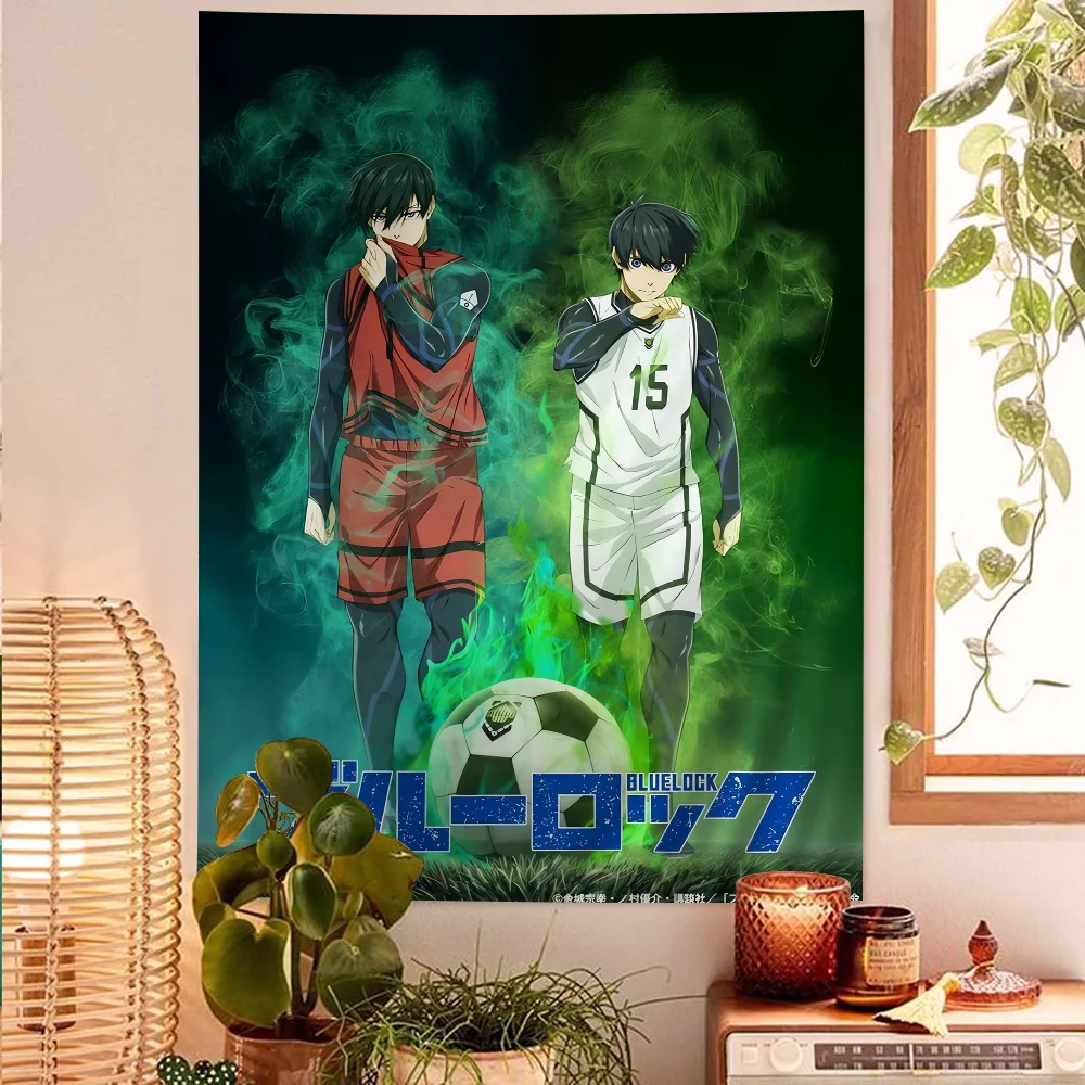 Anime BLUE LOCK Cartoon Tapestry Art Science Fiction Room Home Decor Wall Hanging Sheets