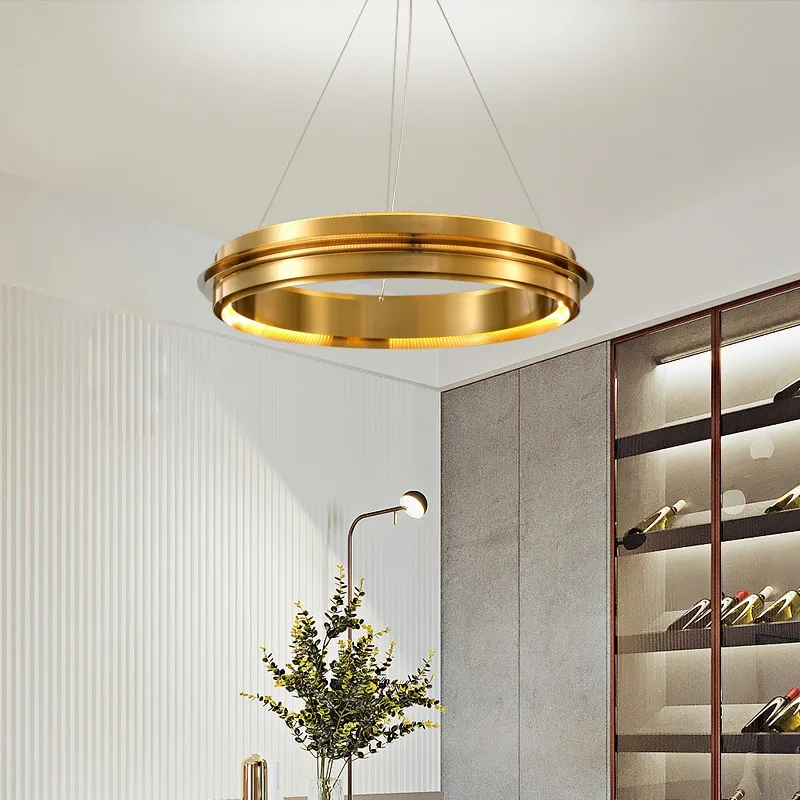 Led Post-modern Italian Minimalist Ring Chandelier Home Decor Creative Gold 2024 Avize Modelleri Lustre Hanglamp for Living Room