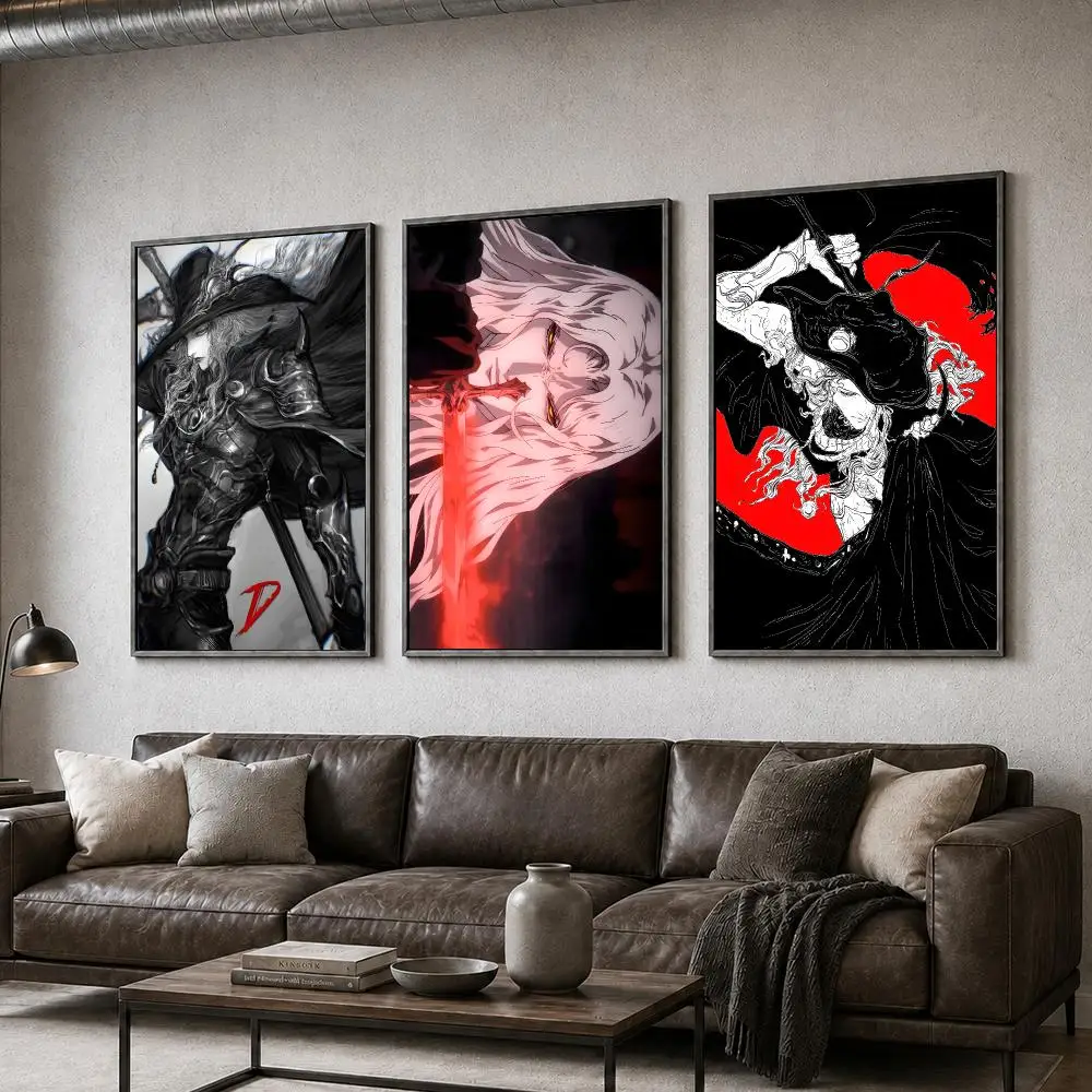 Anime Vampire Hunter D Gothic Horror Classic Retro Poster  PP Self Adhesive Home Garage Dorm Bar Wall Decor Aesthetic Retro Gift