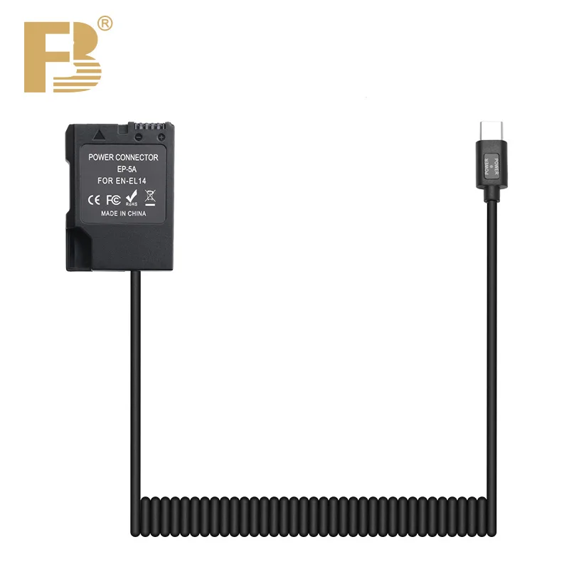 FB EN-EL14 Dummy Battery USB Type-C Power Adapter Kit for Nikon D3100 D3300 D3500 D5100 D5500 D5600 D7100 D7700 P7700 P7800