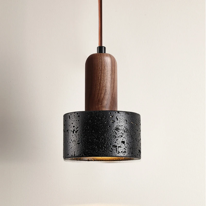Black hole stone minimalist minimalist modern bedroom bedhead designer Nordic black restaurant bar personality chandelier image 6