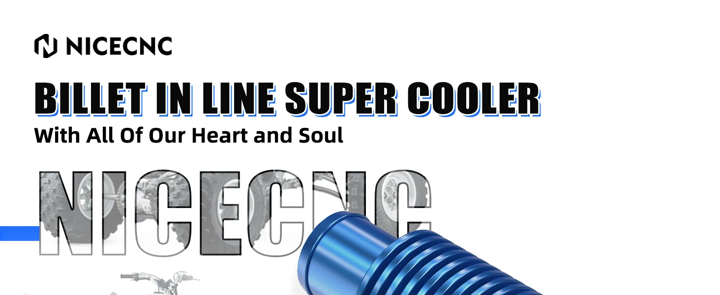 NICECNC In Line Super-Wasserkühler für Yamaha Raptor 700 Rhino Grizzly 600 Blaster 200 Banshee 350 YFZ450 TRX450 Universal ATV – Detail 2